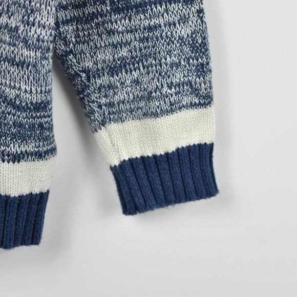 Blue and cream mixed knit sweater 18-24m - Picture 3 of 6